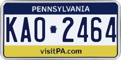 PA license plate KAO2464