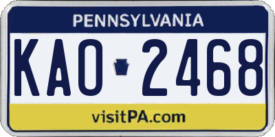 PA license plate KAO2468