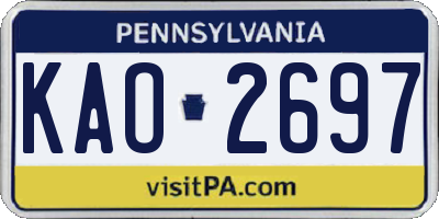 PA license plate KAO2697