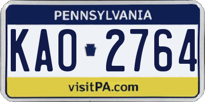 PA license plate KAO2764