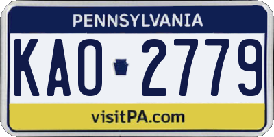PA license plate KAO2779