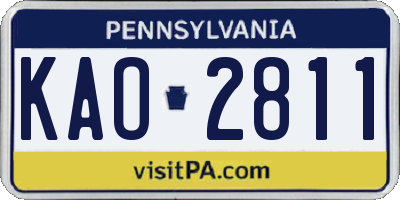 PA license plate KAO2811