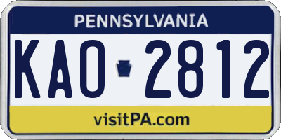 PA license plate KAO2812