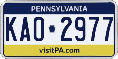 PA license plate KAO2977