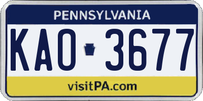 PA license plate KAO3677