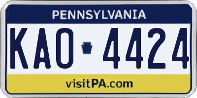 PA license plate KAO4424