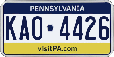 PA license plate KAO4426