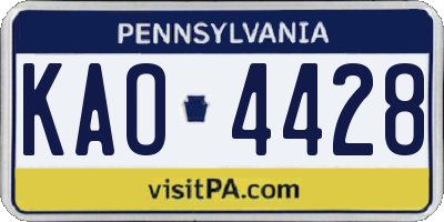 PA license plate KAO4428