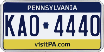PA license plate KAO4440