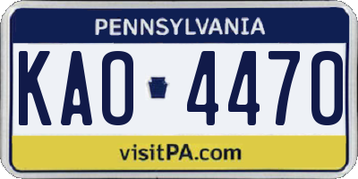 PA license plate KAO4470