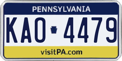 PA license plate KAO4479