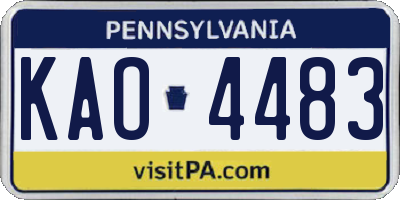 PA license plate KAO4483