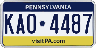 PA license plate KAO4487