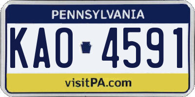 PA license plate KAO4591