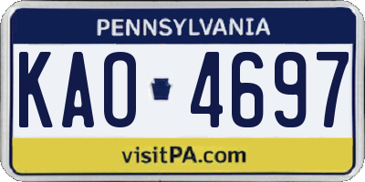 PA license plate KAO4697