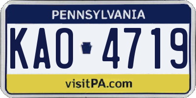 PA license plate KAO4719