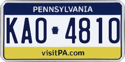 PA license plate KAO4810