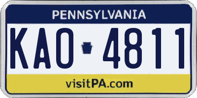 PA license plate KAO4811