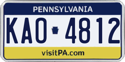 PA license plate KAO4812