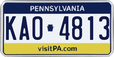 PA license plate KAO4813