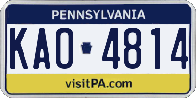 PA license plate KAO4814