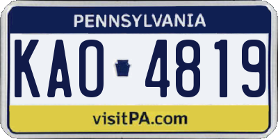PA license plate KAO4819