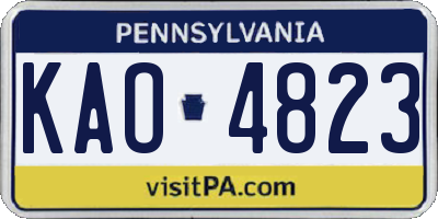 PA license plate KAO4823