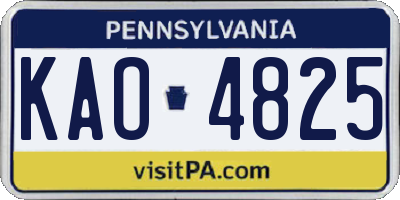 PA license plate KAO4825