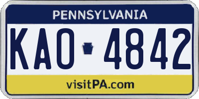 PA license plate KAO4842