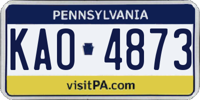 PA license plate KAO4873
