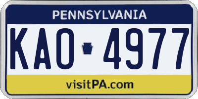PA license plate KAO4977
