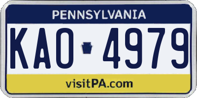 PA license plate KAO4979