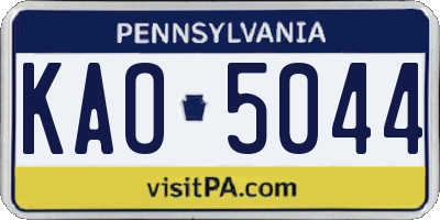 PA license plate KAO5044