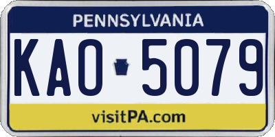 PA license plate KAO5079