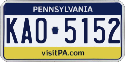 PA license plate KAO5152