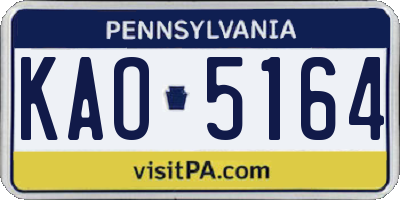 PA license plate KAO5164