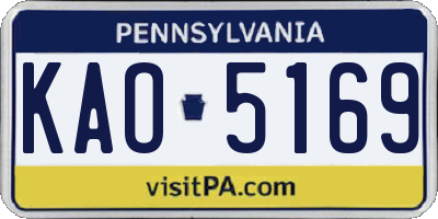 PA license plate KAO5169
