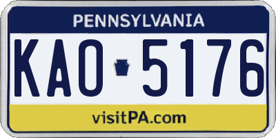 PA license plate KAO5176