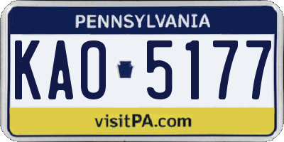 PA license plate KAO5177