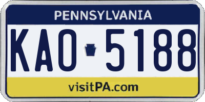 PA license plate KAO5188