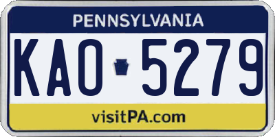 PA license plate KAO5279