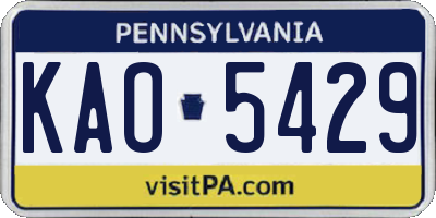 PA license plate KAO5429