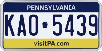 PA license plate KAO5439