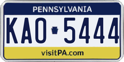 PA license plate KAO5444
