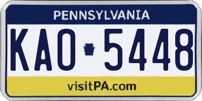 PA license plate KAO5448