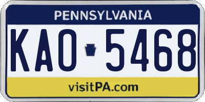 PA license plate KAO5468