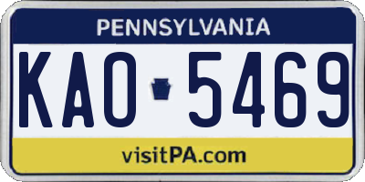 PA license plate KAO5469