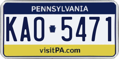 PA license plate KAO5471