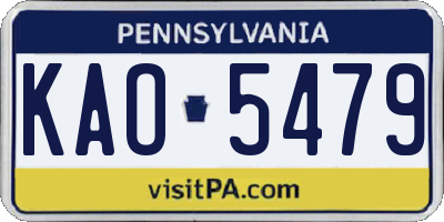 PA license plate KAO5479