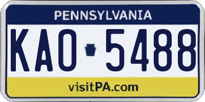 PA license plate KAO5488